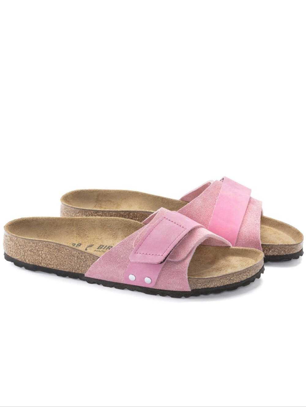 Birkenstock Oita in Candy Pink sz 7/ 38 & 8/ 39 Suede & Leather Velcro Upper